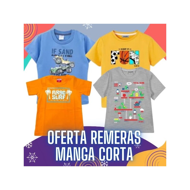 Oferta remera manga corta bebé