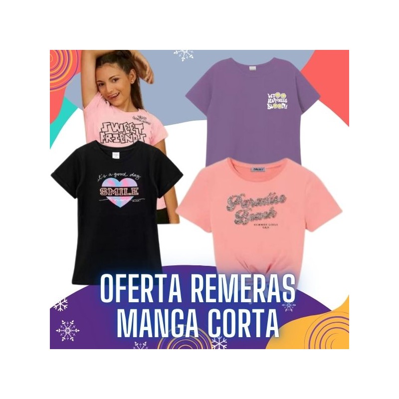 Oferta remera de nena manga corta