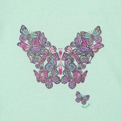 Remera nena brillos mariposas Ruabel