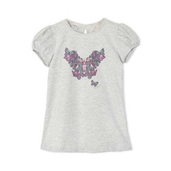 Remera nena brillos mariposas Ruabel