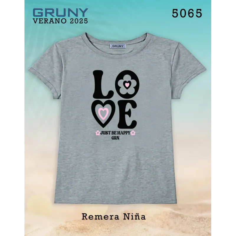 Remera nena  Just Be Happy Gruny