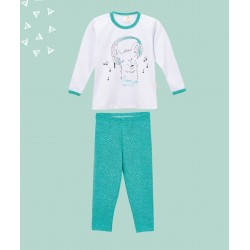 Pijama con calza nena Naranjo